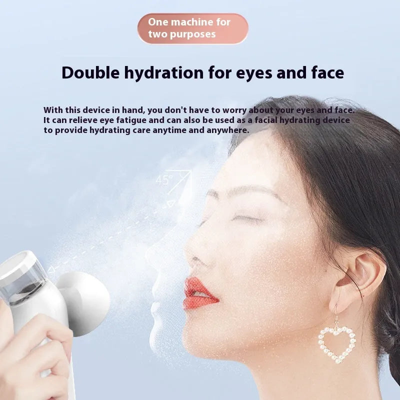 White rechargeable hot compress eye mask with USB charging port and fabric padding
