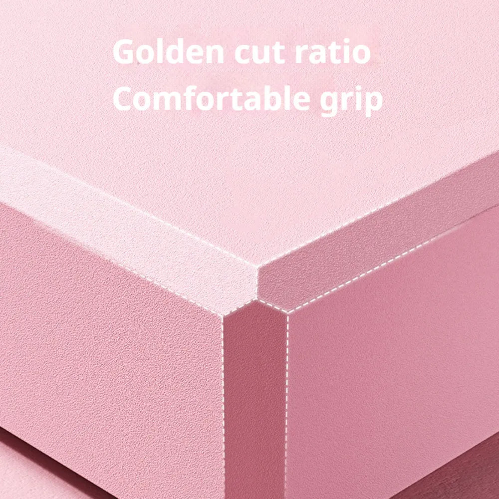 Solid-colour EVA foam yoga block with hexagonal ridges for grip