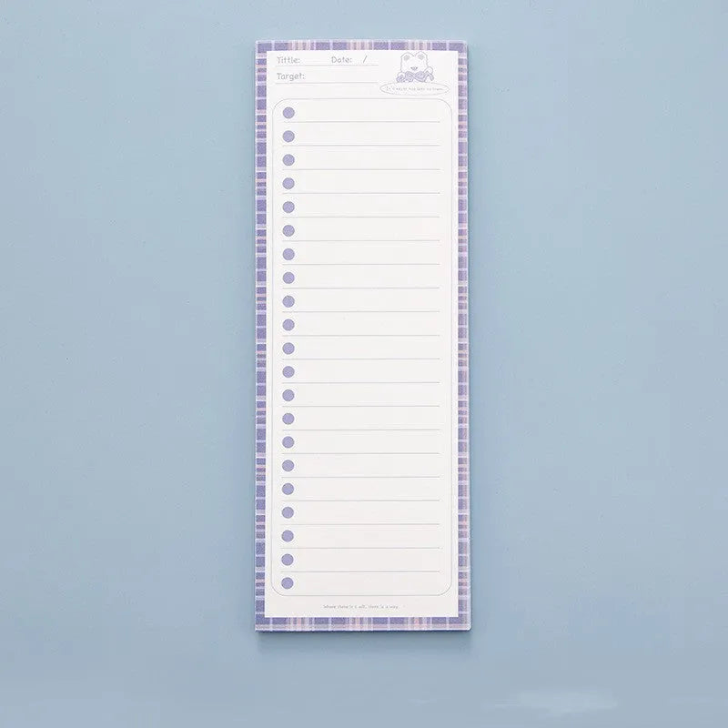 Cartoon colour-striped student notepad in plastic box, A5 size 90x248 mm, blue pink purple yellow designs