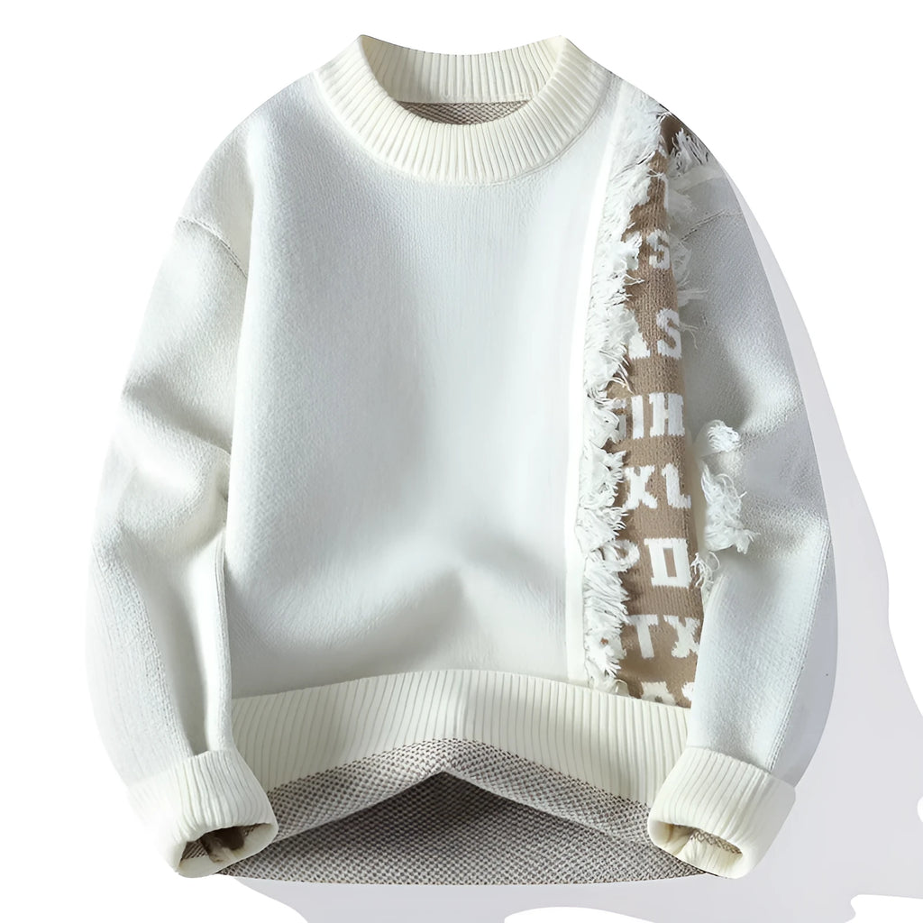 Men's loose fit knitted pullover jumper in a choice of colours with a ribbed hemline.