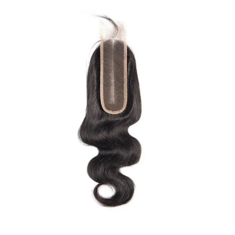 Natural colour straight human hair wig in exotic style on display