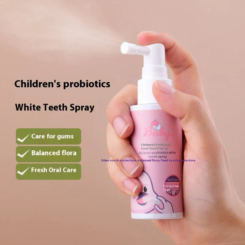 Children's probiotic anticavity teeth whitening spray bottle in 40ml size with spray applicator