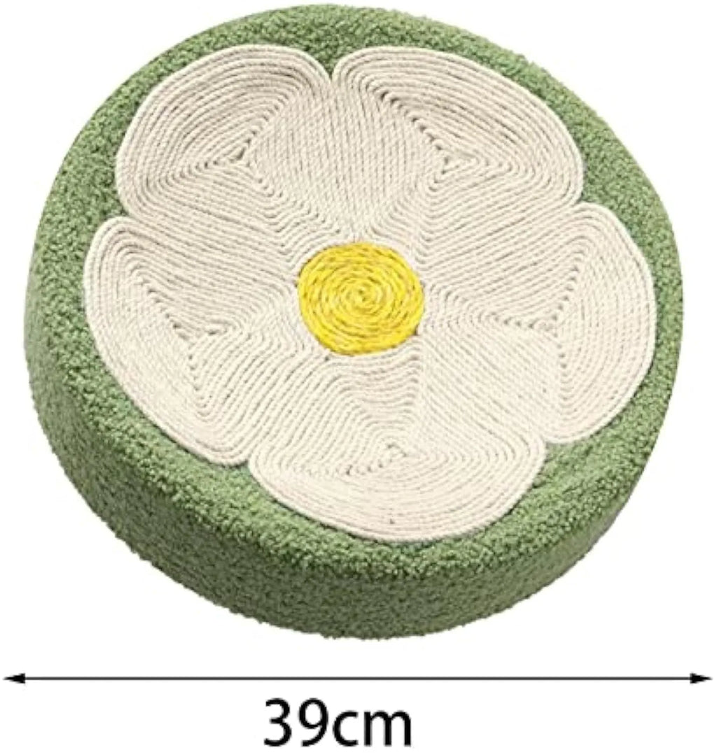 Green sisal cat scratching lounger bowl with 39cm diameter for sleeping and scratching