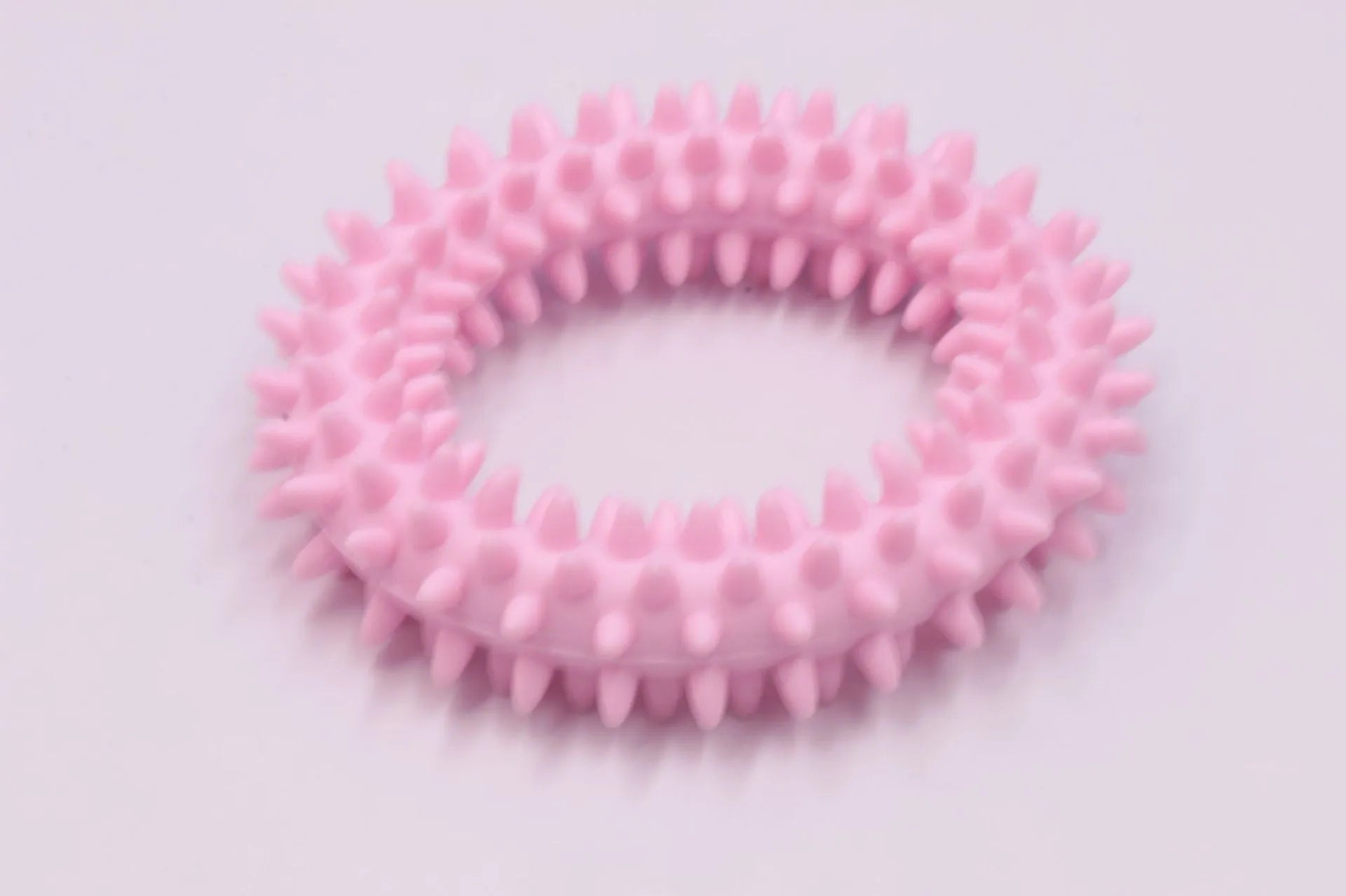 Colourful TPR spiky circle ring dog chew toy for dental cleaning and bite training