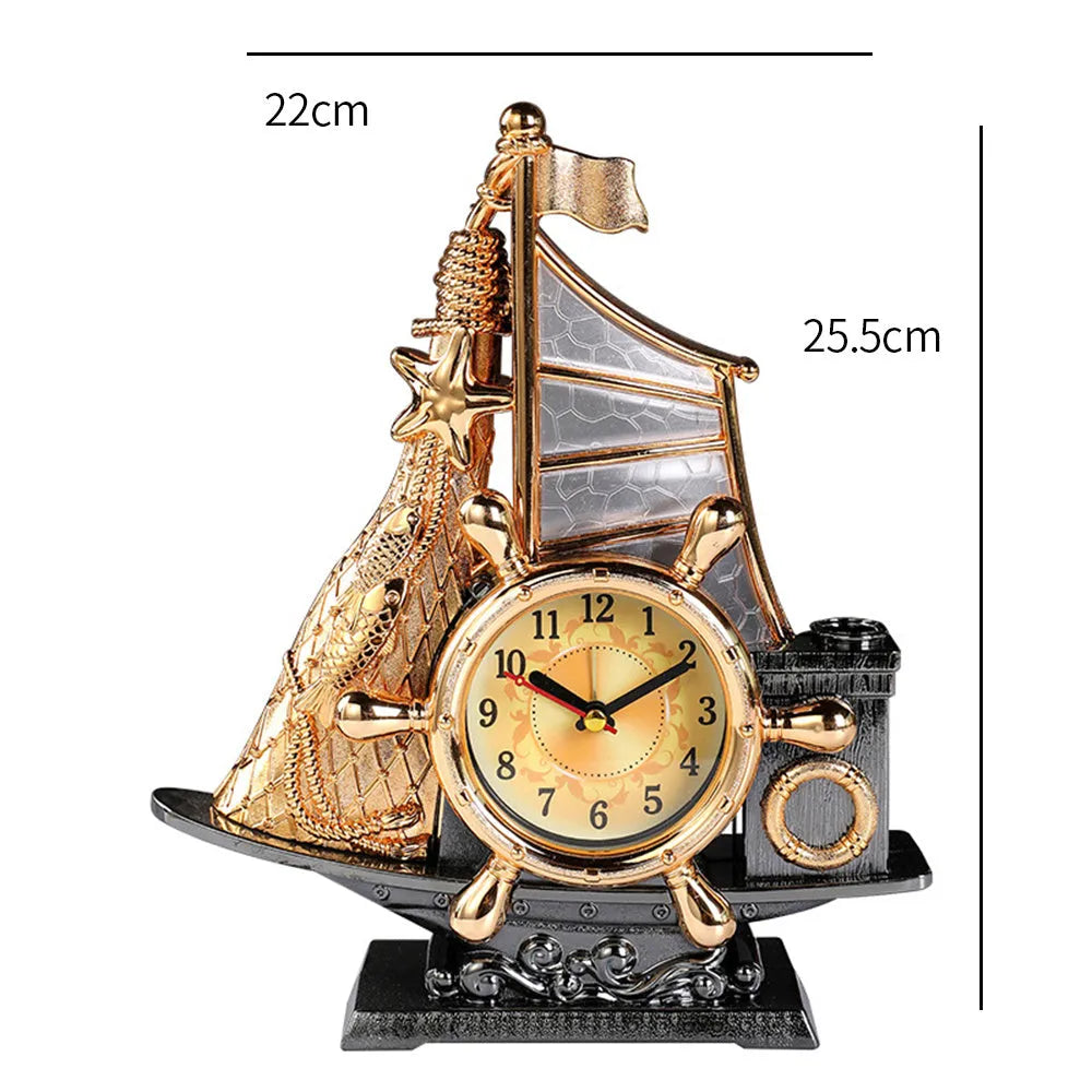 Gold or silver plastic bedroom alarm clock with creative decor design