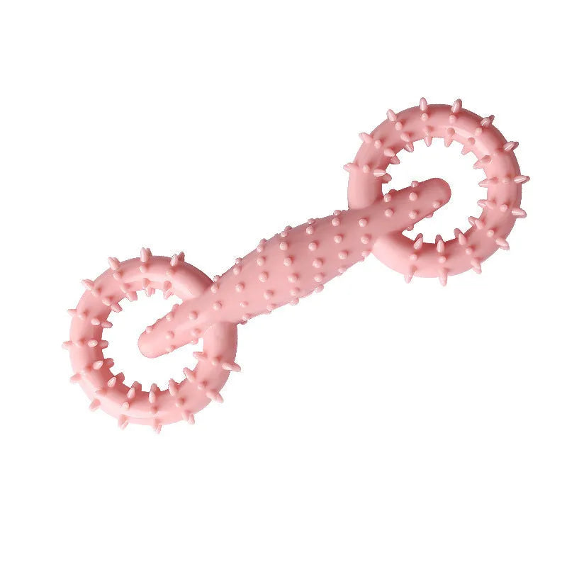 Blue TPR dog chew toy ring measuring 16cm diameter for puppy teething relief