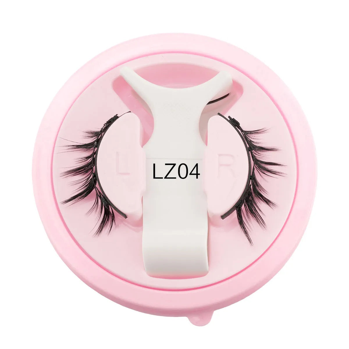 Set of five reusable waterproof glue-free false eyelashes on a card, styles LZ03 LZ04 LZ05 LZ08 LZ14.