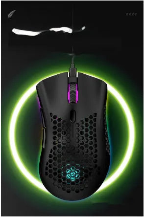 BM600 wireless gaming mouse with luminous charging and hollow-out design in black, cyan or white colours