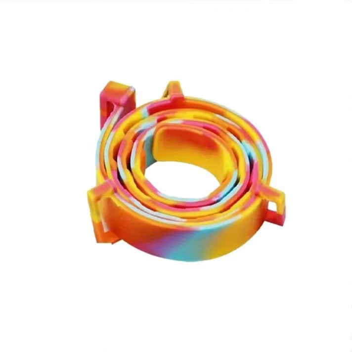 Plastic flea collar for cats and dogs in rainbow packaging with adjustable ring design