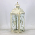 European wrought iron floor-standing storm lantern with tempered glass in black or white gold brush finish
