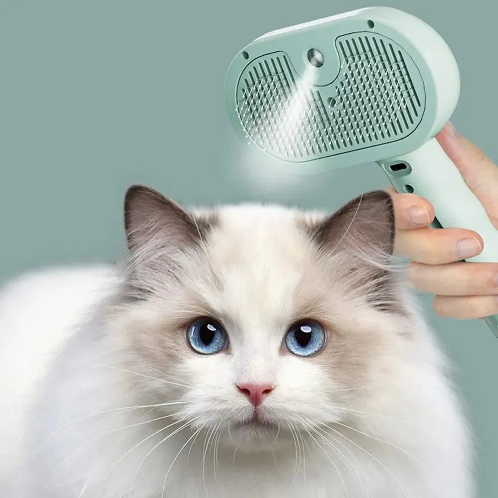 Plastic pet spray hair comb with water mist humidifier for dog and cat grooming