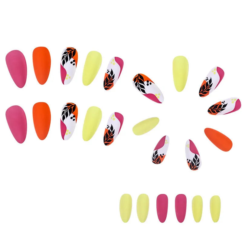 Wear Armour medium almond frosted nail stickers showing four different pattern designs.
