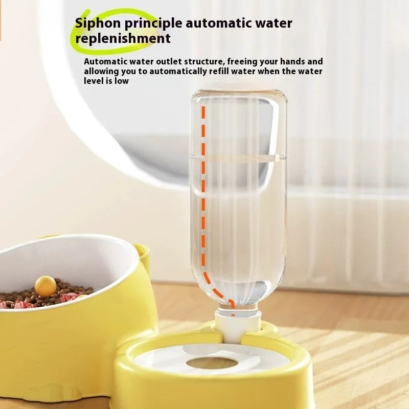 Double bowl automatic drinking pet water basin for cats in plastic with four colour options