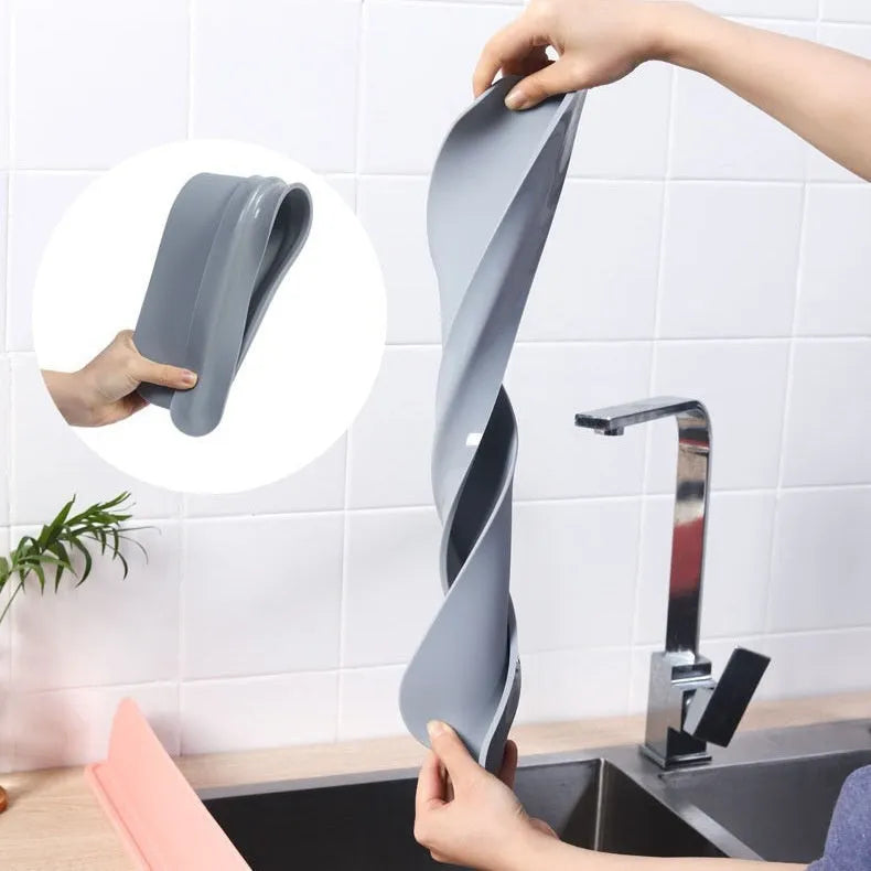 Thick grey, blue, or black silicone kitchen sink water blocking plate splash guard