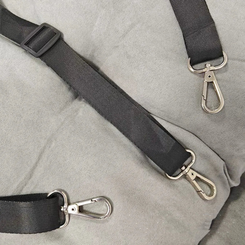 Gray cloth car dog rear trunk double seat pet cushion mat for vehicle interior protection